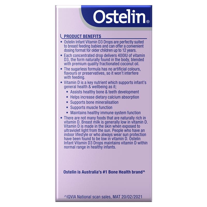 Ostelin  嬰兒維生素 D 滴劑用於兒童骨骼健康 + 免疫支持 - 2.4mL