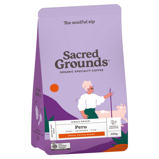 Sacred Grounds 有機秘魯單一產研磨咖啡粉 200g(巧克力蜂蜜烤堅果味)