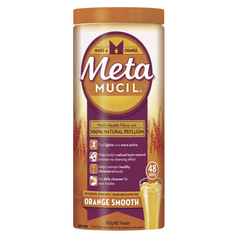 Metamucil 纖維補充劑橙口味 48 劑 283 克 (洋車前子無添加糖)