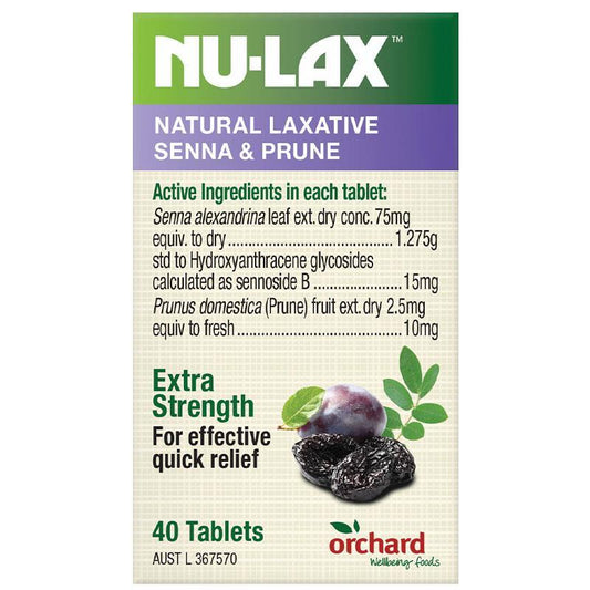 Nulax 草本植物潤腸通便 40 片 (含番瀉葉和李子)