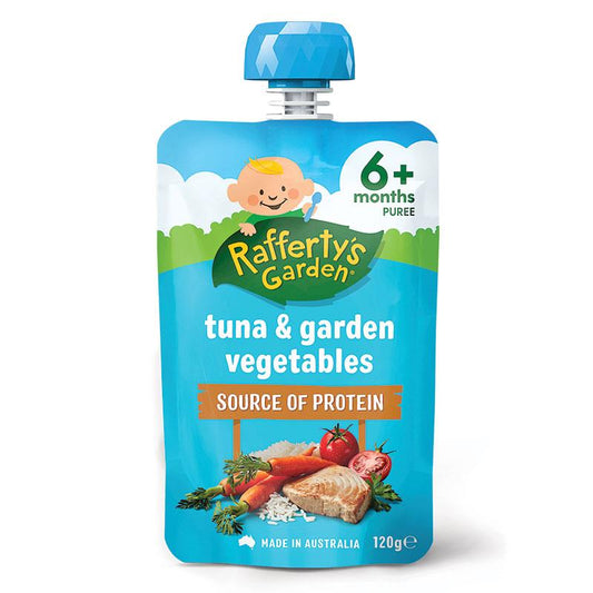 Raffertys Garden 6 個月以上嬰兒寶寶 金槍魚和花園蔬菜 120g(點心副食品)