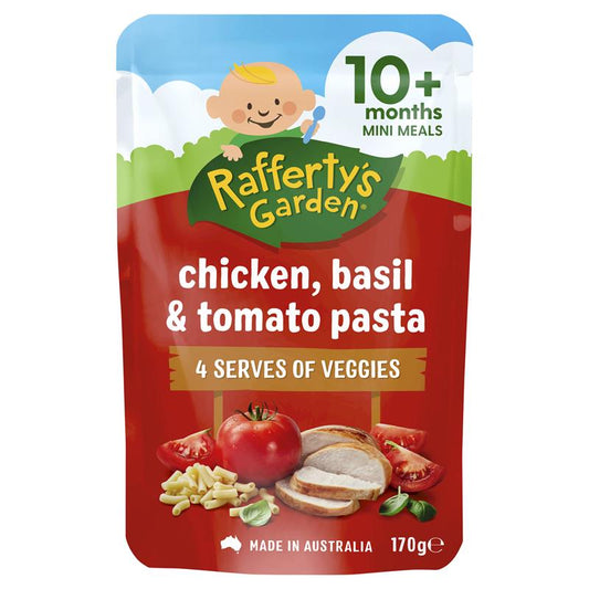 Raffertys Garden 10 個月以上寶寶 雞肉羅勒番茄意大利麵  170g (點心副食品)
