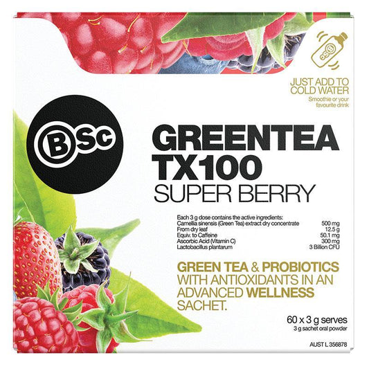 BSC 綠茶 TX100 益生菌 超級漿果 60包 x 3g (體重管理)