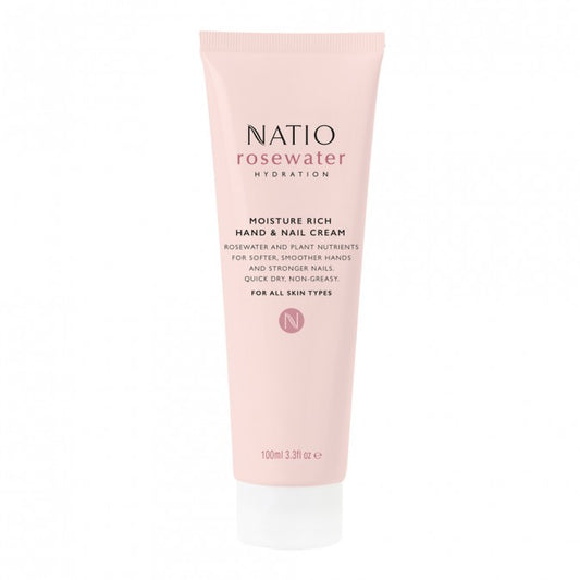 NATIO 玫瑰水保濕滋潤手部和指甲霜 100 ml