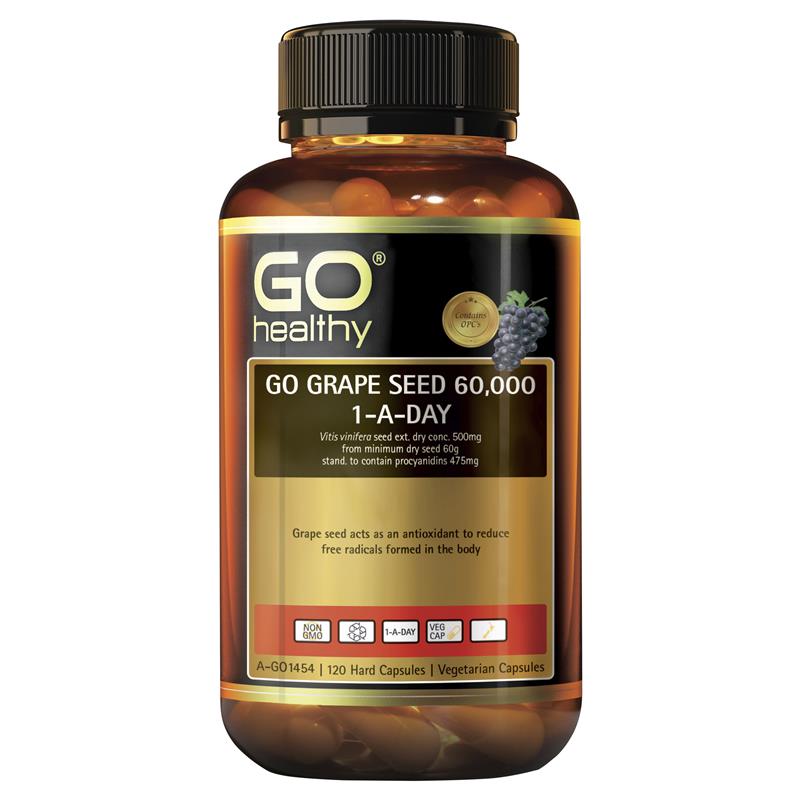 Go Healthy 葡萄籽 60000 毫克 120 粒素食膠囊 (含原花青素)