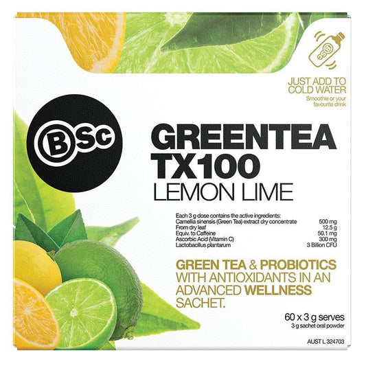 BSC 綠茶 TX100 益生菌 檸檬酸橙 60包 x 3g (體重管理)