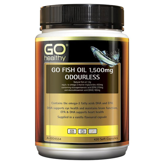 GO Healthy  無味魚油 1500mg  420 粒(EPA 和 DHA )