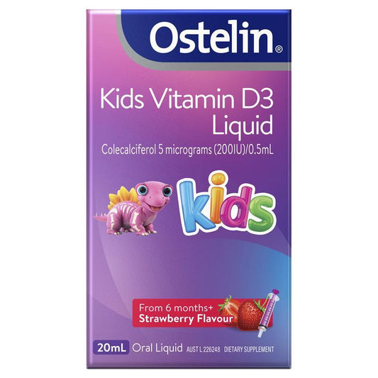 Ostelin 兒童維生素 D 液體 - D3 用於兒童骨骼健康和免疫支持 - 20mL