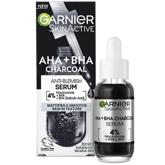 Garnier Pure Active AHA + BHA 煙酰胺木炭精華 30ml (痘痘和瑕疵)