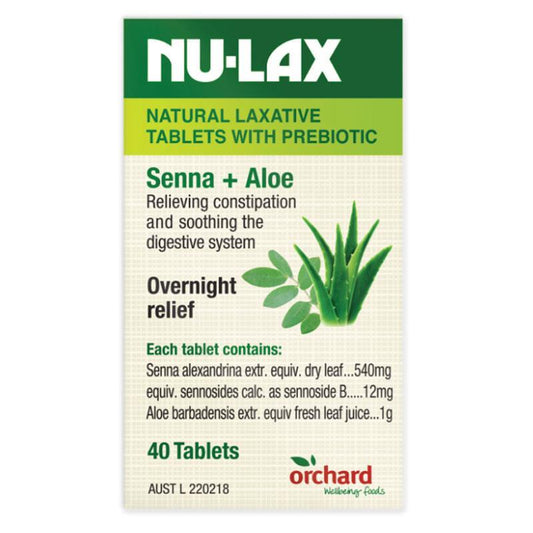 Nulax 草本植物潤腸通便含益生元番瀉葉 + 蘆薈 40 片