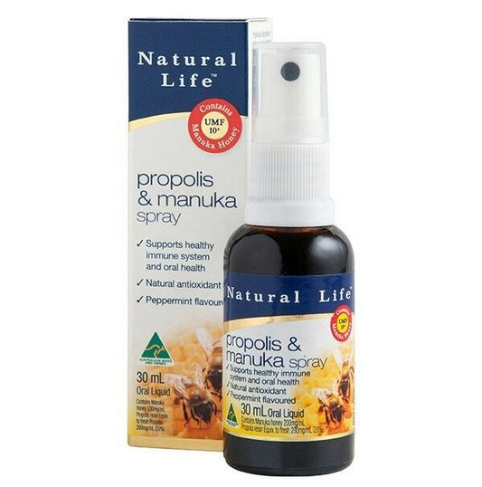 Natural Life 蜂膠和麥盧卡蜂蜜喉嚨噴霧 30ml