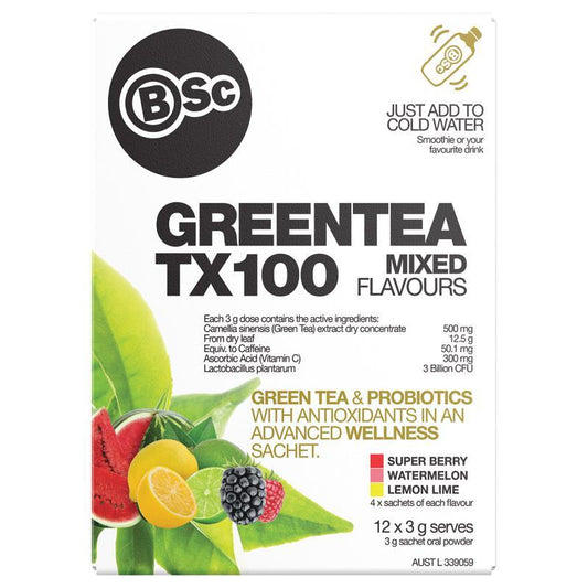 BSc 綠茶 TX100 益生菌綜合口味 12包x 3g (體重管理)