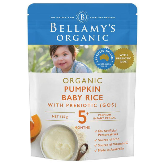 Bellamy's 貝拉米5個月以上寶寶有機南瓜嬰兒米含益生元 125g