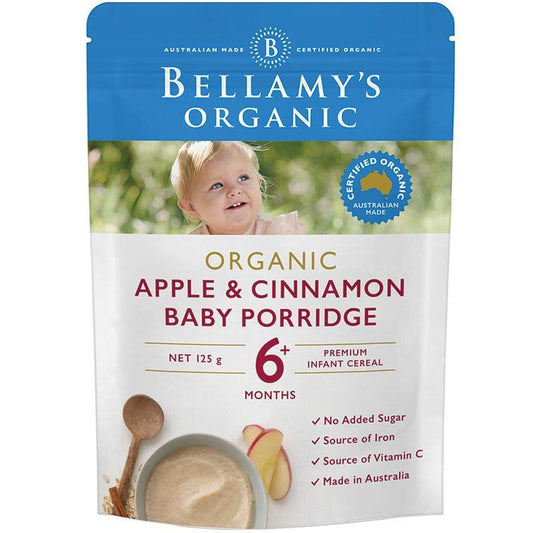 Bellamy's 貝拉米6個月以上寶寶有機蘋果肉桂寶寶嬰兒粥 125g