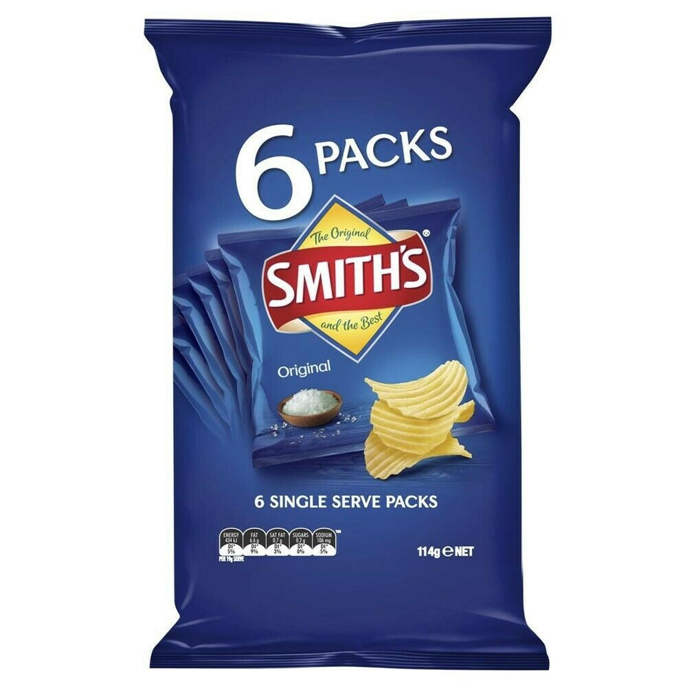 Smith's Crinkle Cut 原味薯片 6 包裝